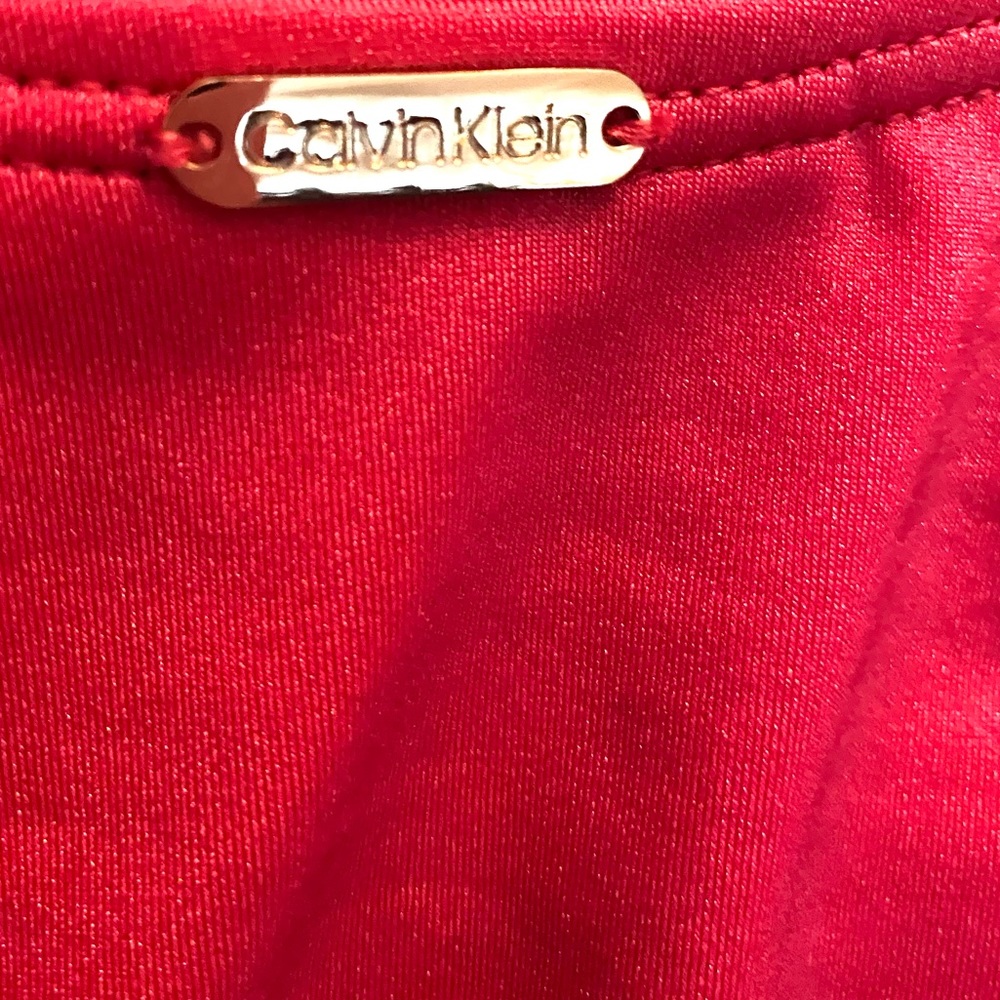 CALVIN KLIEN Belted Rosebud Shimmer Swimsuit - Picture 7 of 14